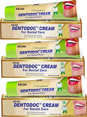 KRUM Dentodoc Cream for Dental Care for strong teeth Toothpaste(100 g, Pack of 3)