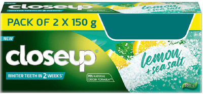 Closeup Toothpaste Lemon & Sea Salt | Whiter teeth in 2 Weeks Toothpaste(300 g, Pack of 2)
