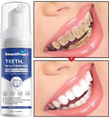 smartdrops Teeth Whitening Foam For Cleaning Teeth for Men and women Toothpaste(60 ml)