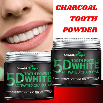 smartdrops Activated Charcoal Teeth Whitening Powder | Safe Teeth Whitener(120 g, Pack of 2)