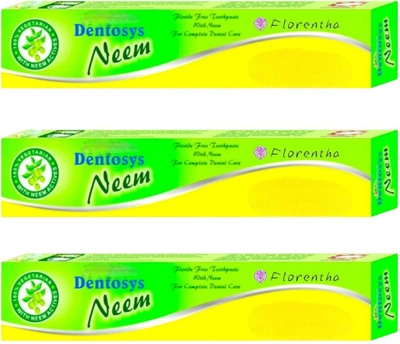 FLORENTHA DENTOSYS NEEM TOOTHPASTE FOR GIVE WHITE & STRONG TEETH PACK OF-100g x 3 Toothpaste(300 g, Pack of 3)