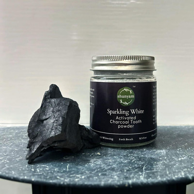 Shunyam Teeth Whitening & Bad Breath Remover Activated Charcoal with Xylitol Toothpowder(50 g)
