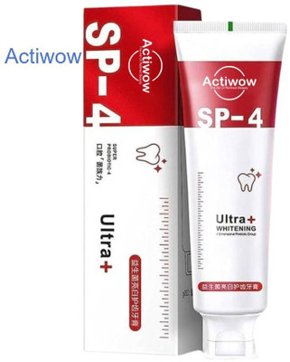 ACTIWOW SP4 Charcoal Whitening & Fluoride Toothpaste with Herbal Essence Toothpaste(40 g)