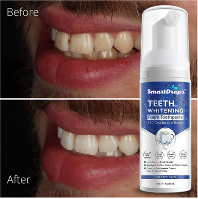 smartdrops Advanced Whitening Teeth Foam Long-Lasting Freshness for Bright Smile Toothpaste(60 ml)