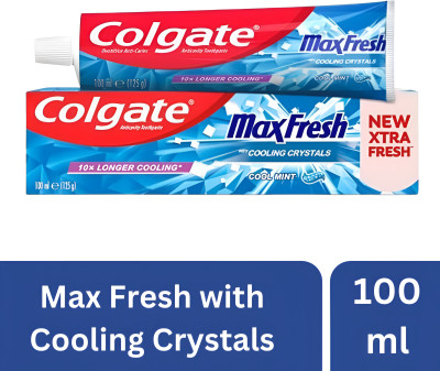 Colgate Max Fresh with Cooling Crystals Cool Mint 10X longer Lasting Toothpaste(100 ml)