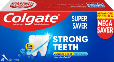 Colgate Strong Teeth Indias No.1 Toothpaste Brand, Calcium-boost for 2X Stronger Teeth Toothpaste(800 g)