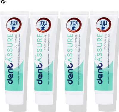 Rastic Assure Dent Neem, Tulsi & Pudina Toothpaste Pack of 4. Lid-214 Toothpaste(400 g, Pack of 4)