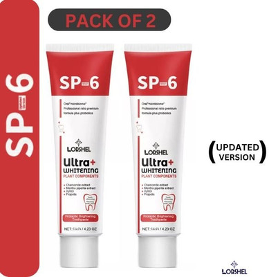 LORSHEL Sp 6 Tee th Sp 6 Ultra Toothpaste Teeth Whitening Products for Yellow Teeth Toothpaste(60 g, Pack of 2)