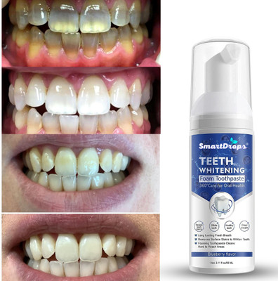 smartdrops Teeth Whitening - Fresh & Bright Teeth Foam For Gentle Whitening for Daily Use Toothpaste(60 ml)