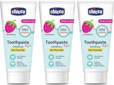 Chicco CH STRAWBERRY TOOTHPASTE PACK OF 3 Toothpaste(150 g, Pack of 3)