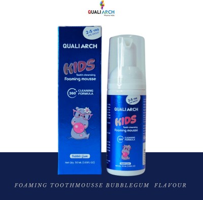 Qualiarch Bubblegum Flavour Foaming Toothmousse for 2 to 5 year Toothpaste(50 ml)