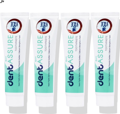 Rastic Assure Dent Neem, Tulsi & Pudina Toothpaste Pack of 4. Lid-35 Toothpaste(400 g, Pack of 4)