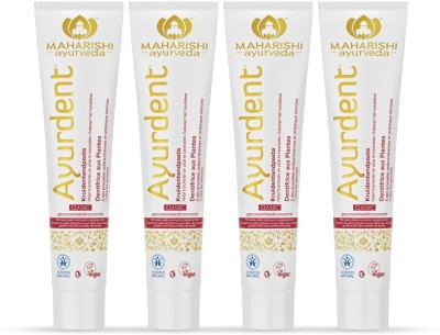 MAHARISHI ayurveda Ayurdent Classic Ayurvedic Toothpaste, Antioxidant, Antibacterial, Whitens Teeth Toothpaste(75 ml, Pack of 4)