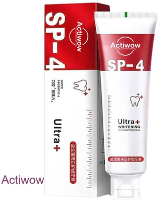 ACTIWOW SP4 Fresh Breath Whitening Toothpaste with Mint & Charcoal Toothpaste(40 g)