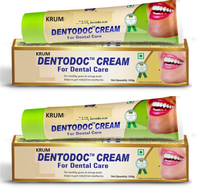 KRUM DENTODOC Cream for Dental care Helps to get Relief From Toothache Toothpaste(100 g, Pack of 2)