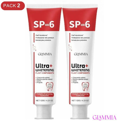 GLAMMIA SP 6 Toothpaste | Brighten Enamel Daily Whitening Safe Care Toothpaste(60 g, Pack of 2)