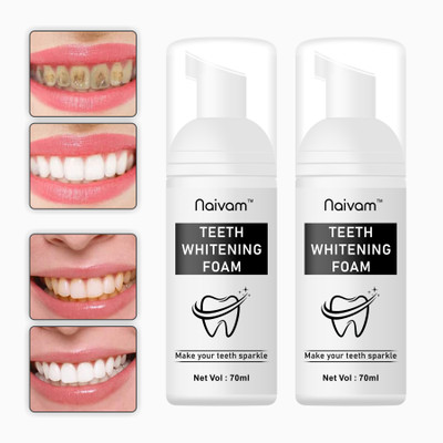 Naivam Teeth Whitening Foam` Toothpaste(140 ml, Pack of 2)
