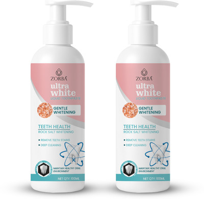 Zorba Pink Salt Ultra White Liquid Toothpaste Pack Of 2x100ml Toothpaste(200 ml, Pack of 2)