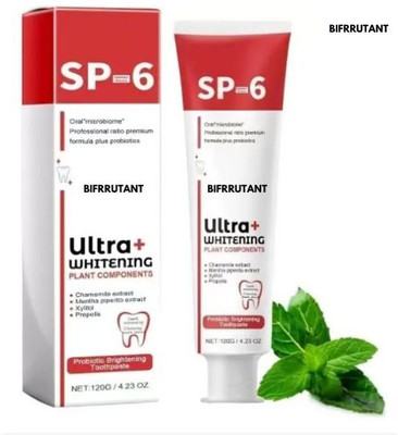 BIFRRUTANT Charcoal Toothpaste for Long-Lasting Freshness – SP-6 Teeth Whitening Formula Toothpaste(30 g)