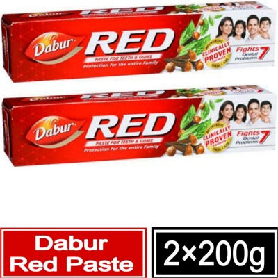 Dabur Red Paste Toothpaste (2x200g,Pack of 2),For Teeth & Gums Toothpaste(400 g, Pack of 2)