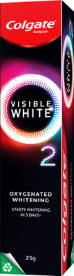 Colgate Visible White O2 for noticeably whiter teeth starting in 3 days Whitening Toothpaste(25 g)