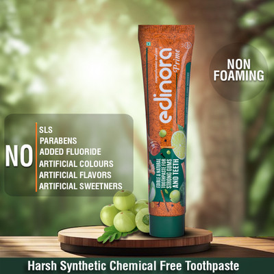 Edinora PRIME TOOTHPASTE|PREPARED USING EDIBLE NATURAL INGREDIENTS|FREE FROM SLS,PARABEN Toothpaste(90 g)