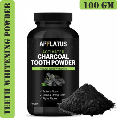 Afflatus Charcoal Teeth Whitening Powder with Coconut Shell |Keeps Gums Healthy & Strong(100 g)
