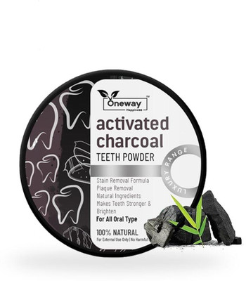 Oneway Happiness Activated Charcoal Tooth Powder for Fresh Breath & Whitening(100 g)