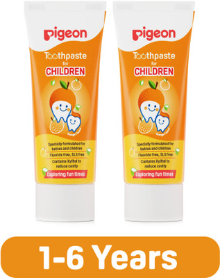 Pigeon TOOTHPASTE FOR CHILDREN ORANGE 45GM-PACK OF 2 Toothpaste(90 g, Pack of 2)