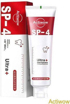 ACTIWOW SP4 Whitening Charcoal Toothpaste with Cinnamon Extract & Vitamin E Toothpaste(40 g)