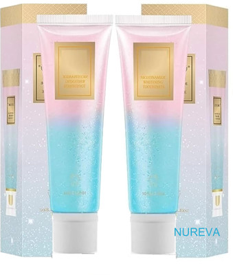 nureva Niacinamide Toothpaste Pack of 2 for Whitening & Skin Radiance Toothpaste(200 g, Pack of 2)