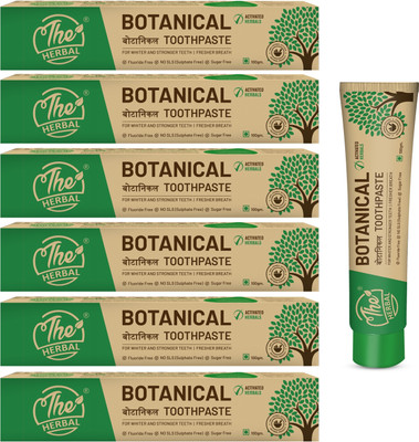 The Herbal Botanical Toothpaste|Toothpaste For White Teeth, Stronger Teeth and Fresh Breath Toothpaste(600 g, Pack of 6)