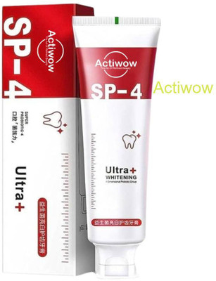 ACTIWOW SP4 Whitening Charcoal Toothpaste with Fresh Eucalyptus Extract A01 Toothpaste(40 g)