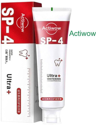 ACTIWOW SP-4 Ultra Whitening Charcoal with Mint & Stain Removal Toothpaste(40 g)
