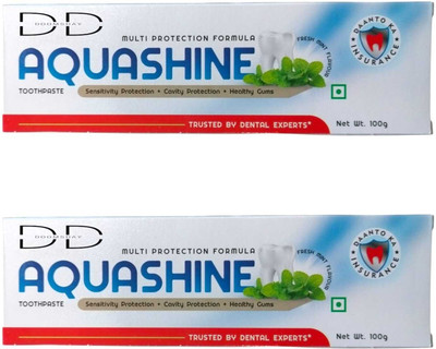 DOOMSDAY AQUASHINE WHITENING TOOTHPASTE FOR GIVE WHITE & STRONG TEETH PACK OF-100g X 2 Toothpaste(200 g, Pack of 2)