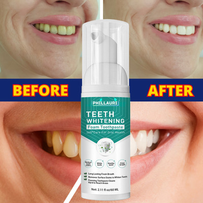 Phillauri Teeth Whitening Mousse Foam To Deeply Cleaning Gums Toothpaste(60 ml)