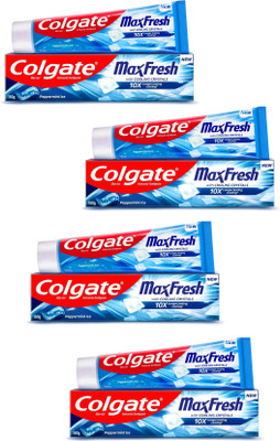 Colgate Max fresh With Cooling Crystals Peppermint Ice Toothpaste 150g Pack of 4 Toothpaste(150 g, Pack of 4)