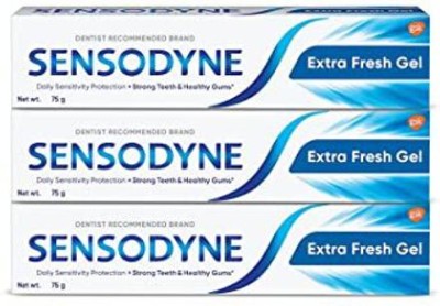 SENSODYNE Toothpaste Extra Fresh Gel 75 gm x PAK OF 3 Toothpaste(225 g, Pack of 3)