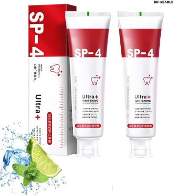 Bingeable SP-4 Ultra Whitening Toothpaste Mint Probiotic Pack of 2 – 30g Each Tube Toothpaste(60 g, Pack of 2)