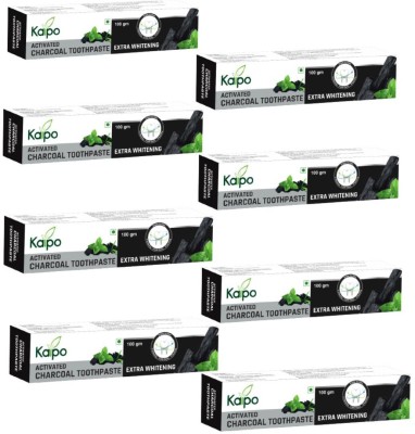 KAIPO ACTIVATED CHARCOAL TOOTHPASTE 100GM (Pack of 8) Toothpaste(800 g, Pack of 8)
