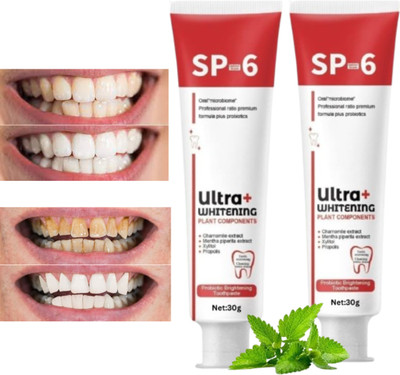 SIYDHA Sp 6 Probiotic Ultra Whitening Toothpaste Combo 2Pc Removes Stains Whitens Teeth Toothpaste(60 g, Pack of 2)