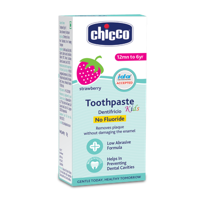Chicco Strawberry Flavour 1-6Y, Fluoride & Preservative-Free Toothpaste(50 g)