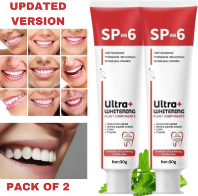 SIYDHA Sp6 Ultra Whitening Toothpaste Updated Of Sp-4 Toothpaste Ultra White 30gm Each Toothpaste(60 g, Pack of 2)