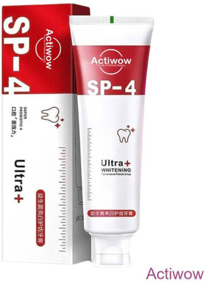 ACTIWOW SP4 Bamboo Charcoal Whitening Toothpaste for Total Plaque Removal & Fresh Breath Toothpaste(40 g)
