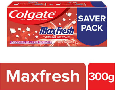 Colgate Max Fresh Red Gel paste with cooling crystals & Spicy Fresh Toothpaste(300 g, Pack of 2)