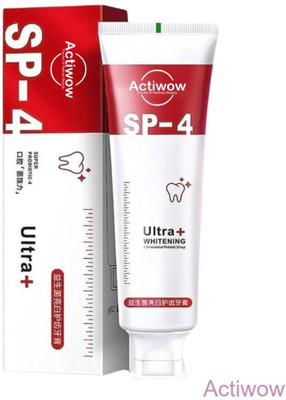 ACTIWOW SP4 Charcoal Whitening Toothpaste with Aloe Vera for Enamel Protection A01 Toothpaste(40 g)