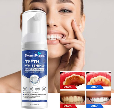 smartdrops Whitening Tooth Foam with Deep Clean Action, Mint Essence & Daily Dental Hygiene Toothpaste(60 ml)