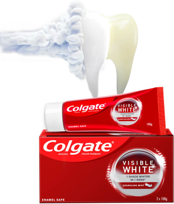 Colgate Visible White Toothpaste Teeth - Whitening Starts in 1 week (Combo Pack) Toothpaste(200 g, Pack of 2)