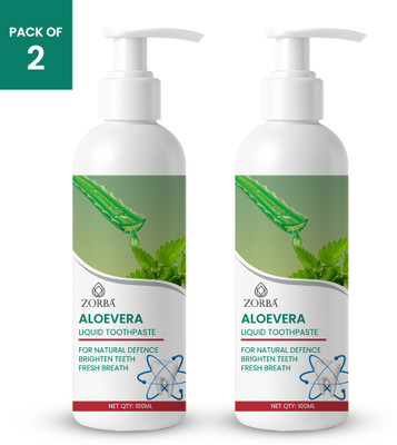 Zorba Aloevera Liquid Toothpaste Pack Of 2x100ml Toothpaste(200 ml, Pack of 2)