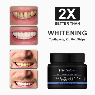 Dentiglow Activated Charcoal Tooth Powder For Instant Teeth Whitening(100 g)